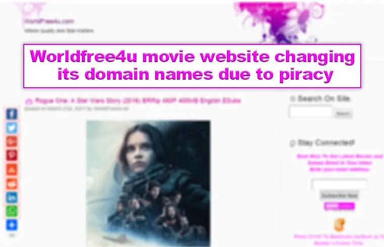 Photo of Worldfree4u movie website changing its domain names due to piracy